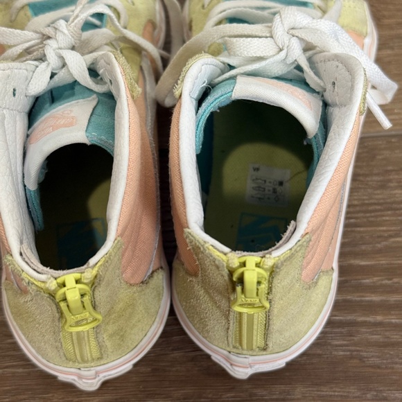 Vans Sk8 Hi-Top Kids Colorblock Sneakers, Suede, Zip Up, Size 2, Summer, Casul - Picture 6 of 9